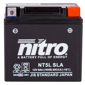 NITRO Gesloten batterij onderhoudsvrij, Batterijen voor motor & scooter, NT5L-SLA