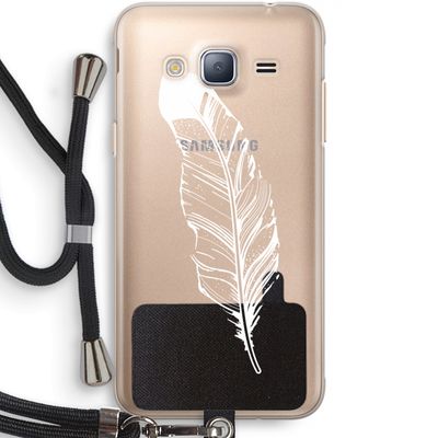 Pluim: Samsung Galaxy J3 (2016) Transparant Hoesje met koord