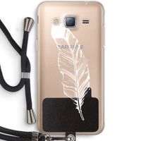 Pluim: Samsung Galaxy J3 (2016) Transparant Hoesje met koord