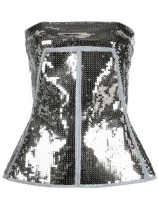 Rick Owens haut-bustier à sequins brodés - Argent