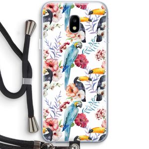 Bloemen tukan: Samsung Galaxy J3 (2017) Transparant Hoesje met koord