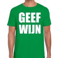 Geef Wijn fun t-shirt groen voor heren 2XL  - - thumbnail