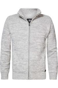 Petrol Industries Modern Fit Cardigan lichtgrijs, Effen