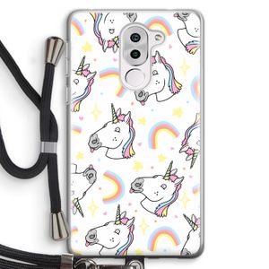 Rainbow Unicorn: Honor 6X Transparant Hoesje met koord