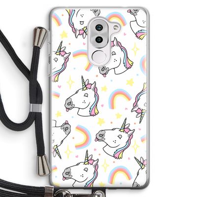 Rainbow Unicorn: Honor 6X Transparant Hoesje met koord