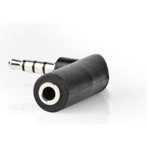 Stereo-Audioadapter | 3,5 mm Male - 3,5 mm Female | 90° Gehoekt | 4-Polig | 10 St | Zwart