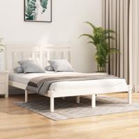 Bedframe massief hout wit 160x200 cm