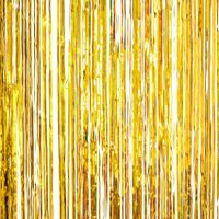 Folie deurgordijn goud metallic 200 x 100 cm - thumbnail