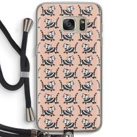 Zwarte poes: Samsung Galaxy S7 Transparant Hoesje met koord