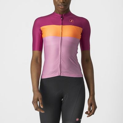 Castelli Aero Pro W fietsshirt korte mouw roze dames S