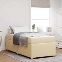 Bedframe met matras met matras Crème 90 x 200 cm Stof