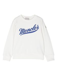 Moncler Enfant sweat en coton à logo brodé - Blanc