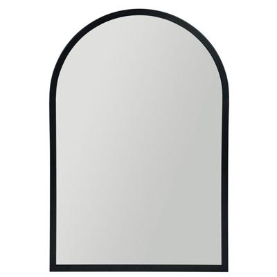 Wandspiegel Arch - zwart - metaal - halfrond - 34 x 50 cm - wanddecoratie spiegels