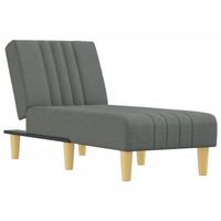 The Living Store Chaise Longue - Verstelbaar - Donkergrijs - 55x140x70cm - Comfortabele zitervaring