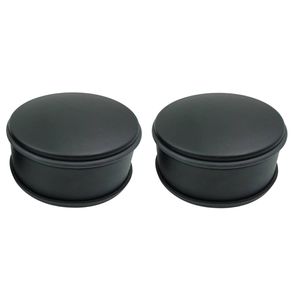 Svenska Living Deurstopper/deurbuffer rond - 2x - mat zwart - 1.2 kg - 12 x 6 cm - Deurstoppers