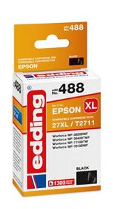 Edding Inktcartridge vervangt Epson 27XL, T2711 Compatibel Zwart EDD-488 18-488