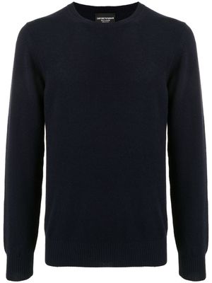 Emporio Armani pull en maille fine - Bleu