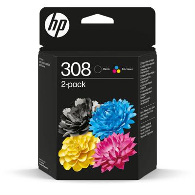 Inktcartridge hp 6l6s6ue 308 zwart + 3 kleuren