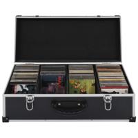 VidaXL Cd-koffer voor 80 cd&apos;s aluminium abs zwart