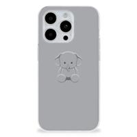 iPhone 15 Pro Telefoonhoesje met Naam Grijs Baby Olifant