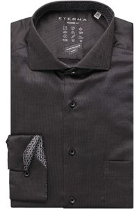 ETERNA Modern Fit Overhemd antraciet, Gestructureerd
