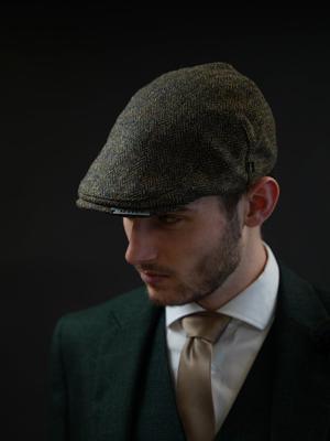 Heather Highland Pet | Harris Tweed | Klassieke Flat Cap | Groen | Peaky Blinders