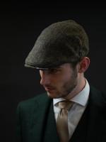 Heather Highland Pet | Harris Tweed | Klassieke Flat Cap | Groen | Peaky Blinders