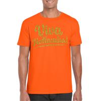 Verkleed T-shirt voor heren - viva hollandia - oranje - EK/WK voetbal supporter - Nederland - thumbnail