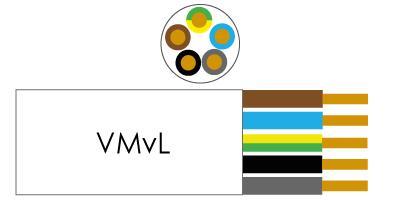 Kabel VMVL rond 5x0,75qmm zwart - 1227582