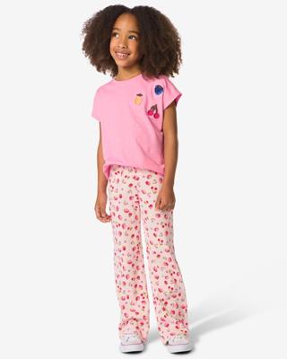 HEMA Kinderlegging bootcut rib aardbeien roze (roze)