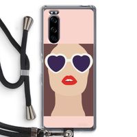 Red lips: Sony Xperia 5 Transparant Hoesje met koord