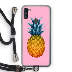 Grote ananas: Samsung Galaxy A11 Transparant Hoesje met koord