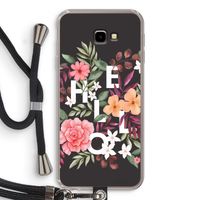 Hello in flowers: Samsung Galaxy J4 Plus Transparant Hoesje met koord
