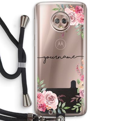 Rozen: Motorola Moto G6 Transparant Hoesje met koord