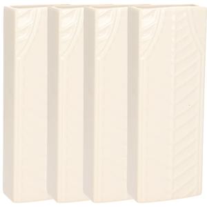 Waterverdamper - 6x - creme wit - keramiek - 400 ml - radiatorbak luchtbevochtiger - 7,4 x 18,6 cm