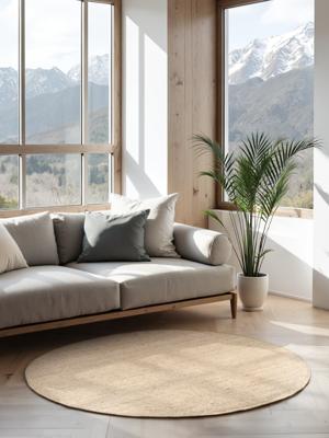 Vloerkleed Jaipur Rond - Natuur Ivoorwit Xcm - Jute - Dekbed-Discounter.nl