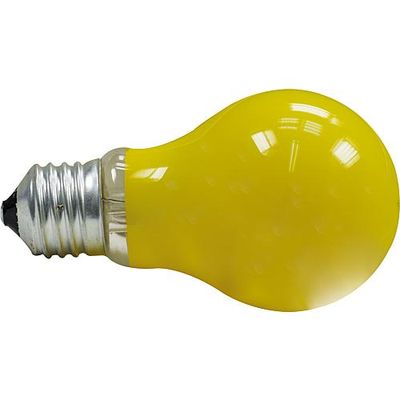 Gekleurde lamp geel 15W E27 grote fitting vorm standaard 230V dimbaar