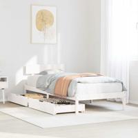 Bedframe zonder matras massief grenenhout wit 90x190 cm
