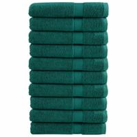 VidaXL Handdoeken solund 10 st 600 g/m² 100x200 cm groen