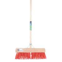 MM Eurotool Gemeentebezem 45cm kunstvezel rood mmsteel 140cm stokhoud