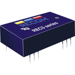 RECOM REC3-0515DR/H1 DC/DC-converter, print 5 V/DC 15 V/DC, -15 V/DC 100 mA 3 W Aantal uitgangen: 2 x Inhoud 1 stuk(s)