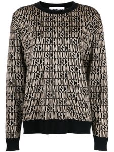 Moschino logo-jacquard virgin wool jumper - Noir