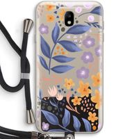 Flowers with blue leaves: Samsung Galaxy J7 (2017) Transparant Hoesje met koord