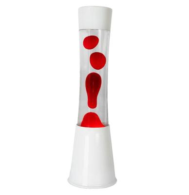 Fisura Lava Lamp Tower - Witte Basis Met Transparante Vloeistof En Rode Lava
