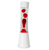 Fisura Lava Lamp Tower - Witte Basis Met Transparante Vloeistof En Rode Lava Fisura Lava Lamp Tower - Witte Basis Met Transparante Vloeistof En Rode Lava