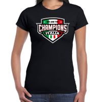 We are the champions Italia / Italie supporter t-shirt zwart voor dames