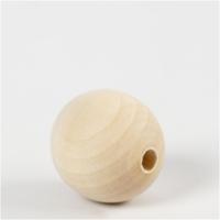 Creativ Company Houten kraal, d 30 mm, gatgrootte 5 mm, 4 stuk/ 1 doos