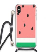 Watermeloen: iPhone XS Transparant Hoesje met koord