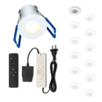 Set LED-inbouwspot met afstandsbediening Varese wit 3W dimbaar 1-12 stuks