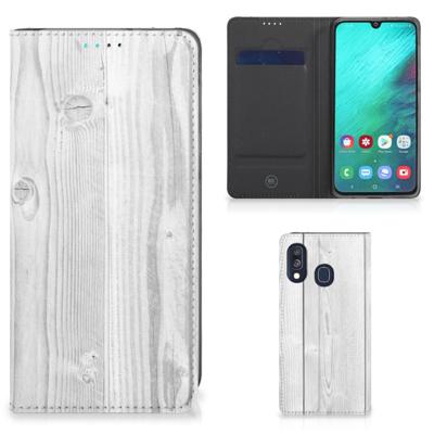 Samsung Galaxy A40 Book | Wallet Case | White Wood